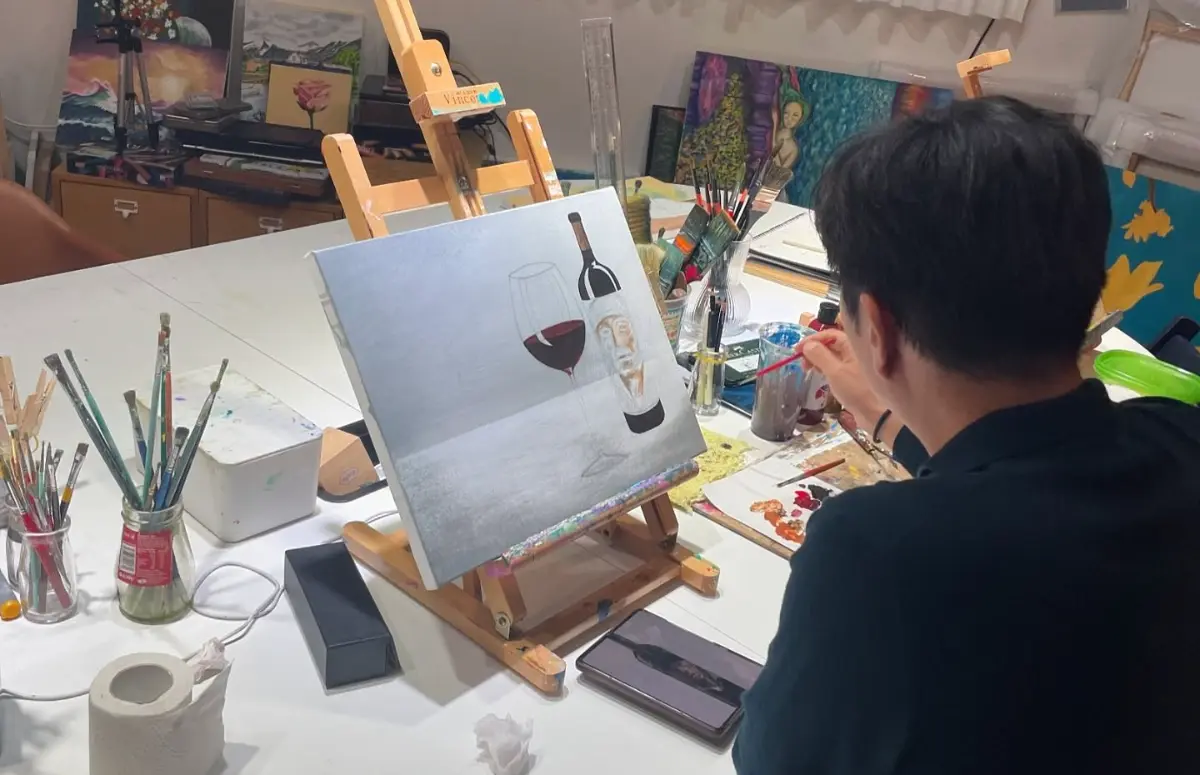 남산뷰 화실에서 즐기는 와인 & 나이프페인팅